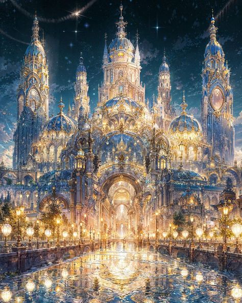 To To, Castle House Design, Castle Aesthetic, Heaven Art, Dreamy Artwork, My Fantasy World, Fantasy House, Fantasy City, Fantasy Castle