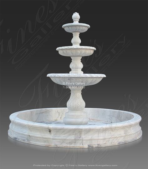 Marble | Marble Fountains | Tiered Fountains | Product Page 8 | Fine's Gallery, LLC. Well Ideas, Marble Fountain, Arabescato Marble, Villa Style, White Italian, Mediterranean Style Homes, Stone Fountains, Fountain Feature, Travertine Marble