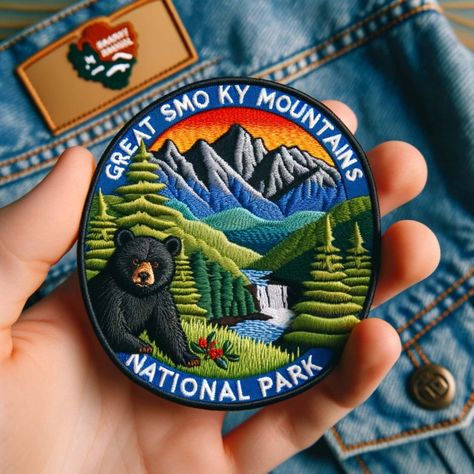 Scouting For Girls, Applique Clothing, National Park Patches, Diy Applique, Scout Badges, Merit Badge, Iron On Embroidered Patches, Flag Patches, Great Smoky Mountains National Park