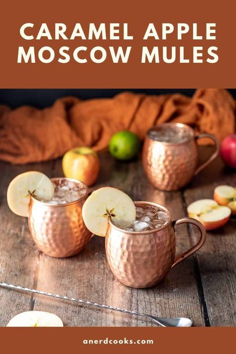 Apple Mule Recipe, Caramel Vodka Apple Cider, Apple Moscow Mule, Vodka Apple Cider, Apple Mule, Mule Cocktails, Apple Cider Moscow Mule, Apple Cider Cocktail, Caramel Vodka