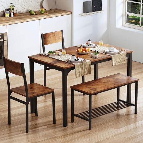 Modern Apartment Sized Table Set Dining Table For Small Space, Space Saving Kitchen Table, Rustic Dining Table Set, Industrial Style Dining Table, 4 Seater Dining Table, Modern Dining Table Set, 3 Piece Dining Set, Space Saving Kitchen, Dining Room Spaces