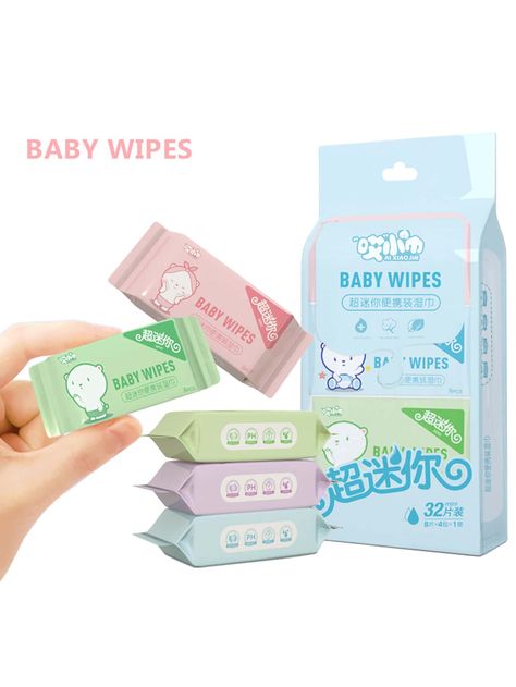 32pcs Super Mini Portable Wet Wipes For Hand And Mouth Cleaning, Cartoon Patterned, Suitable For Daily Life, Work, School, Etc.I discovered amazing products on SHEIN.com, come check them out! Cleaning Cartoon, Butterfly Theme Party, Customised Water Bottles, Water Wipes, Mini Makeup Bag, Vacation Hairstyles, Makeup Accesories, Fancy Makeup, Wet Wipes