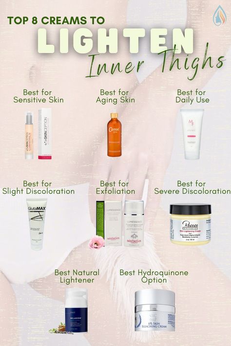 Here are the best skin lightening products that effectively fade and remove the appearance of dark skin and discoloration of the inner thighs and buttock regions. Inner Thigh Darkness, Best Skin Lightening Products, Skin Lightening Products, Best Skin Lightening Cream, Dark Inner Thighs, Skin Lightener, Skin Lightening Cream, Bleaching Cream, Lightening Creams