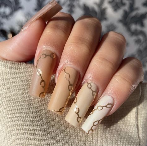 Chain Nail Art, Chain Nails, Stylish Nails, Nail Inspo, Nail Art, Chain, Nails, Beauty, Art