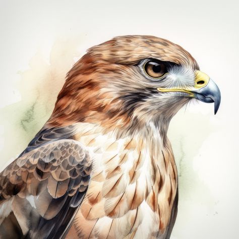 Hawk Drawing, Hawk Painting, Redtail Hawk, Hawk Art, Animal Digital Art, Portrait Watercolor, Art Watercolor Painting, World Of Art, Hand Painted Rocks