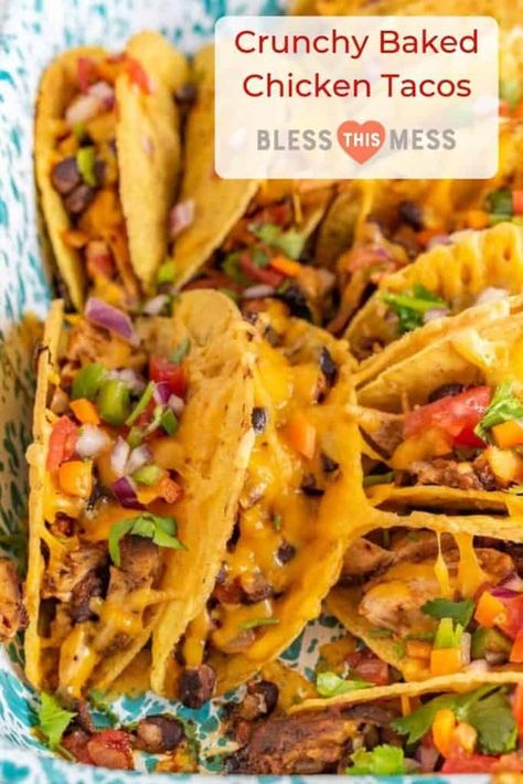 Baked Chicken Taco, Crunchy Baked Chicken, Hard Shell Tacos, Chicken Taco Seasoning, Baked Chicken Tacos, Cheese Tacos, Taco Shells, Chicken Taco Recipes, Taco Pasta