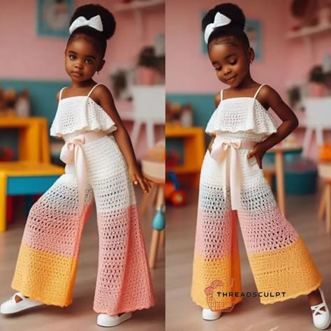 CROCHET PATTERNS AND INSPIRATION | Little fashionista rocking her crochet outfit with a touch of sweetness and a sprinkle of charm!💕 #crochetdress #crochetcuteness… | Instagram Crochet Dresses For Kids, Crochet Maternity Clothes, Crochet Maternity Pattern, Crochet Pants Outfit, Crochet Maternity, Crochwt Dress Baby, Crochet Dress Outfits, Crochet Jumpsuits, Crochet Bolero Pattern