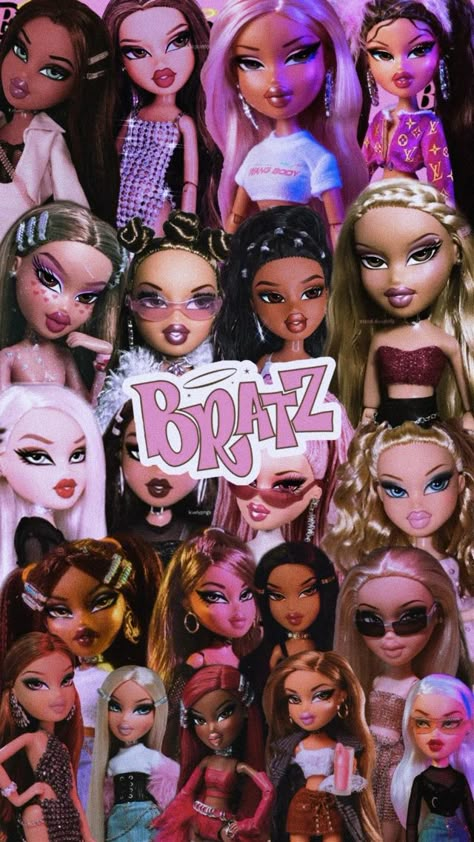 Bratz Doll Photoshoot Ideas, Bratz Photoshoot Ideas, Bratz Wallpaper Iphone, Bratz Photoshoot, Bratz Wallpaper, Foto Muro Collage, Bratz Aesthetic, Whats Wallpaper, Pink Ipad