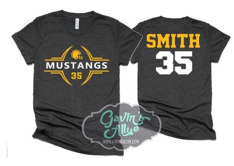 Football Shirts | Football Shirt | Football Spirit Wear | Custom Football Shirt | Customize team & colors | Youth or Adult by GavinsAllye on Etsy Football Tshirts Designs, High School Football Shirts, Football Girlfriend Shirts, Football Girlfriend, Custom Football Shirts, Football Spirit, Football Shirt Designs, Football Team Shirts, Football Cheer