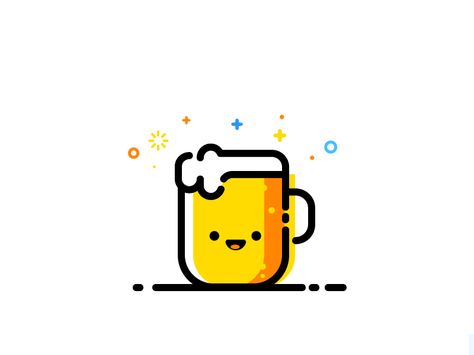 Dribbble - Beer by MBE Beer Creative, Beer Icon, Flat Design Illustration, Doodle Icon, Detail Design, Beer Design, Meet People, Line Illustration, Flat Illustration