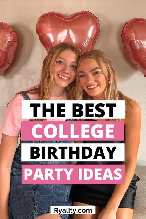 The college birthday party themes on this list are sooooo cute! Birthday At College, Themed Party Ideas For College, College Birthday Party Ideas, Easy Party Themes, College Birthday Party, Cute Birthday Party Ideas, College Party Themes, Cheap Birthday Ideas, Cute Party Ideas