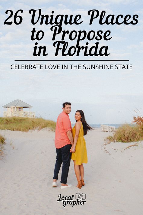 Florida, the “Sunshine State”, is a veritable treasure trove of romantic settings, offering couples a diverse range of proposal locations to choose from. With its picturesque beaches, thriving urban centers, and historical charm, Florida provides a multitude of opportunities to create a truly special moment when you pop the question. In this comprehensive guide, we’ve carefully curated a list of the 26 best places to propose in Florida, catering to a wide array of preferences and budgets. Proposal Ideas Florida, Florida Proposal Ideas, Florida Proposal, Beach Proposal Ideas, Proposal Tips, Proposal Locations, Romantic Settings, Places To Propose, Proposal Spots