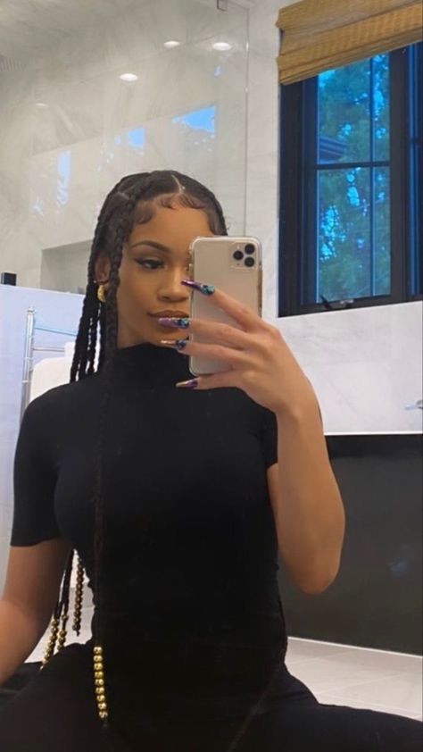 90s Makeup Look, Vacation Hairstyles, Protective Hairstyles Braids, Curly Hair Styles Easy, Goddess Braids, Baddie Hairstyles, Protective Hairstyles, Braid Styles, Weave Hairstyles