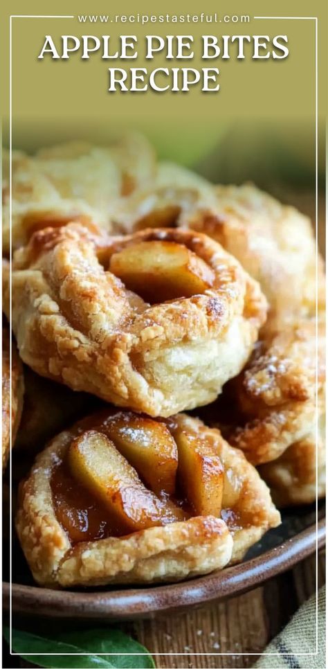 These Apple Pie Bites are the perfect combination of flaky, buttery crescent rolls and sweet, spiced apples. With a sprinkle of brown sugar, apple pie spice, and a handful of crunchy pecans, these little treats are the ultimate dessert. They're easy to make and perfect for any occasion! Serve them warm with vanilla ice cream or drizzled with caramel syrup for an extra indulgence. #ApplePieBites #CrescentRollDessert #AppleDessert #EasyBites #FallDesserts #PartyTreats #CinnamonApples Caramel Apple Pie Recipe Easy, Apple Pie Truffles, Apple Pie Bites With Crescent Rolls, Apple Appetizers For Party, Simple Apple Desserts, Apple Crescent Roll Dessert, Apple Pie Crescent Rolls, Apple Appetizers, Apple Pie Filling Desserts