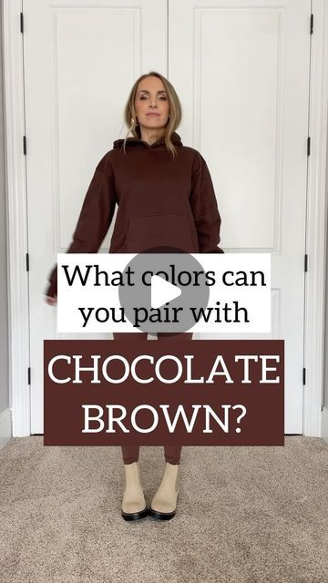 Merrick White / Style Educator on Instagram: "14 colors that pair beautifully with CHOCOLATE BROWN 🍫…which is your favorite color pairing?? Tell me! 👇🏼👇🏼 I’m shocked by this, but I think the powder blue is my favorite! 🤩 Chocolate brown is a classic color, but definitely trendy right now, so I had to try it for this month’s #merrickgetscolorful…it works with so many colors (and not just these…these are just 14 I had in my closet). The point of this #merrickgetscolorful series is to help you get out of your outfit color ruts and try new combos. It opens up a whole new world in your closet! 🌈 Comment below with the word LINK and I’ll send you links to all these outfits straight to your DMs ❤️ And check out more of these I’ve done before at #merrickgetscolorful 🌈" Chocolate Brown And White Outfit, Blue And Chocolate Outfit, Color Matching With Brown, Brown Shirt Winter Outfit, Brown Tapered Pants Outfit, Brown And Pink Combo Outfit, What Colors Go With Brown Outfits, Chocolate Shirt Outfit, Chocolate Color Combinations