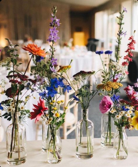 Wildflowers Centerpieces, Wedding Shower Ideas, Wildflower Centerpieces, Round Wedding Tables, Wildflower Wedding Theme, Wildflower Baby Shower, Wedding Table Flowers, 2022 Wedding, Baby Shower Flowers