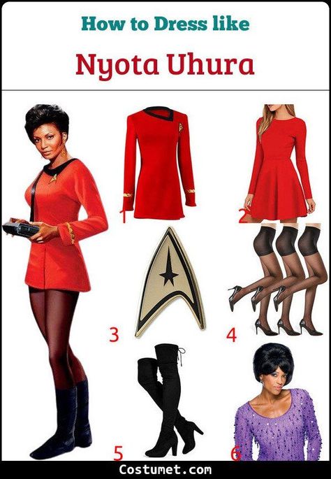 Star Trek Womens Uniform, Diy Star Trek Costume, Star Trek Uhura, Star Trek Costumes, Uhura Cosplay, Star Trek Halloween Costumes, Star Trek Costume Women Diy, Uhura Star Trek, Star Trek Halloween