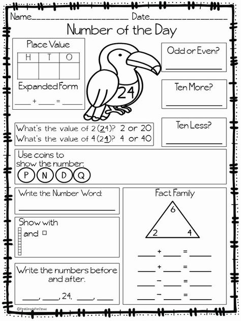 Number Of The Day Second Grade, Number Of The Day First Grade, Number Of The Day, Calendar Math, Math Number Sense, Math Intervention, 2nd Grade Classroom, Second Grade Math, Math Workshop