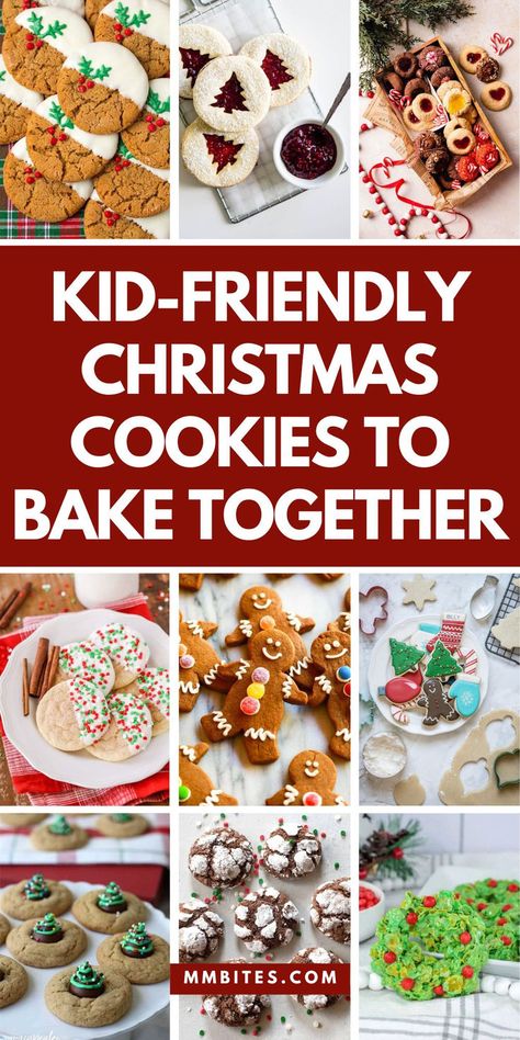 Christmas Cookie Ideas Simple Christmas Baking For Kids, Santa Cookie Recipe Kids, Christmas Treats To Make With Toddlers, Christmas Cookie With Kids, Holiday Baking For Kids, Easy Kid Friendly Christmas Treats, Simple Christmas Cookies For Kids, Kid Friendly Christmas Cookie Recipes, Kid Christmas Baking