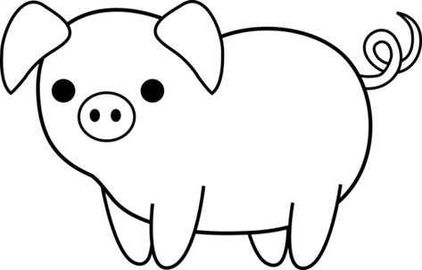 Pig Clip Art Pig Drawing Easy, Animal Pictures For Kids, Art Border, Pig Clipart, Black And White Google, Pig Drawing, Easy Drawing Steps, Border Clipart, Easy Drawings For Beginners