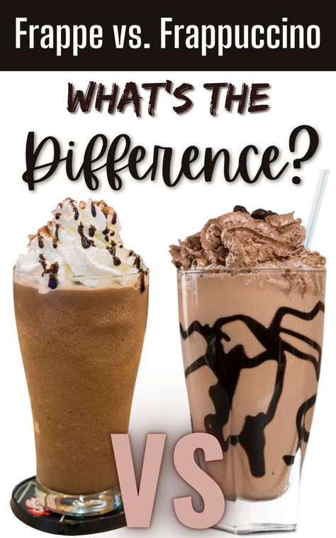 Frappe vs. Frappuccino Mr Coffee Frappe Recipes, Mr Coffee Frappe Maker Recipes, Making Frappe At Home, Frappe Flavor Ideas, How To Make Coffee Frappe At Home, Types Of Frappuccino, Frappuccino Flavors, Homemade Mcdonald’s Mocha Frappe, Coffee Frappe