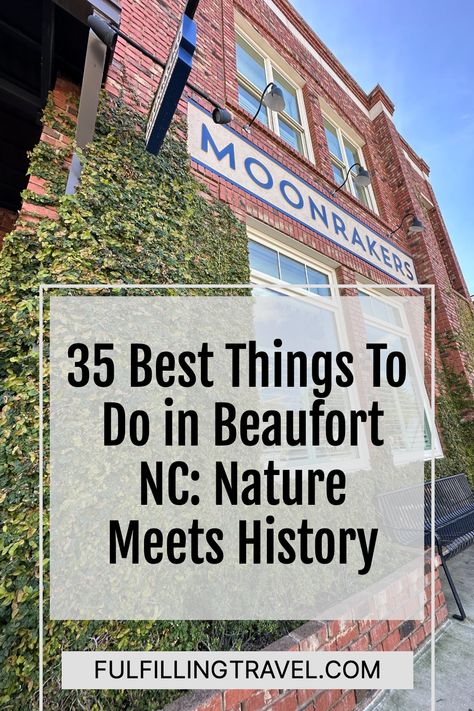 Beaufort, North Carolina is the perfect destination for travelers looking to combine the best of nature and history. This delightful coastal town offers plenty of activities to keep you busy, from exploring North Carolina's fascinating history to enjoying the area's beautiful beaches and outdoor activities. In this article, we'll take a look at 35 of the best things to do in Beaufort NC, offering a glimpse into the area's rich history and the wild beauty of its nature. Must See Places In North Carolina, Beaufort Nc Things To Do In, Crystal Coast North Carolina, North Topsail Beach Nc, North Carolina Beach Towns, Beaufort North Carolina, Seaside Shops, Beaufort Nc, Emerald Isle Nc