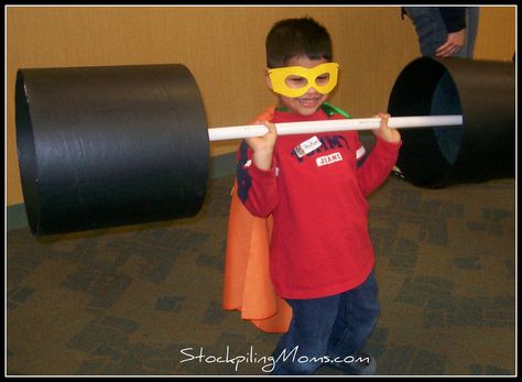 Superhero - great activity ideas - brick smashing, mighty muscles, fancy footwork, tunnel crawl, lava pit, rock of strength, ring the bell (Kenton County Public Library via stockpilingmoms) Superhero Camp, Superhero Party Games, Superhero Vbs, Super Hero Theme, Avengers Party, Batman Party, Summer Reading Program, Photos Booth, Superhero Birthday Party