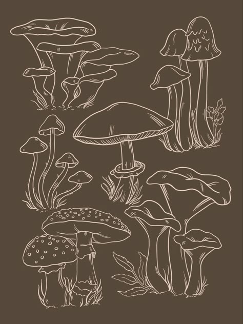 brown mushroom minimalist neutral tan tattoo line drawing art Mushroom Patch Drawing, Basic Mushroom Drawing, Long Mushroom Drawing, Mushroom Forest Drawing Easy, Posca Pens Art Mushroom, Mushroom Astethic Drawing, Mushrooms Line Art, Mashrooms Drawing Aesthetic Indie, Amanita Mushroom Drawing