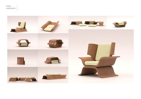 ELS C1, modular chair by Erik Lyche Solheim, via Behance Furniture Concept, Flat Furniture, Compact Furniture, Modular Chair, Folding Furniture, Compact Living, Toddler Furniture, Smart Furniture, Bedding Brands