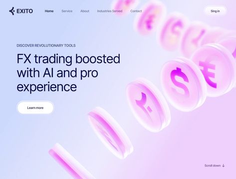 Exito 3D website full scroll animation web design by ALEX BENDER Find A Job, Animation Design, Typography Prints, 3d Animation, Landing Page, Creative Professional, Website Design, Web Design, Typography