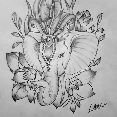 Indian Elephant Tattoo, Dragon Claws, Third Eye Tattoos, Crazy Tattoos, Tattoos For Women Flowers, Goddess Tattoo, Tattoos For Black Skin, Red Ink Tattoos, Heart Tattoo Designs