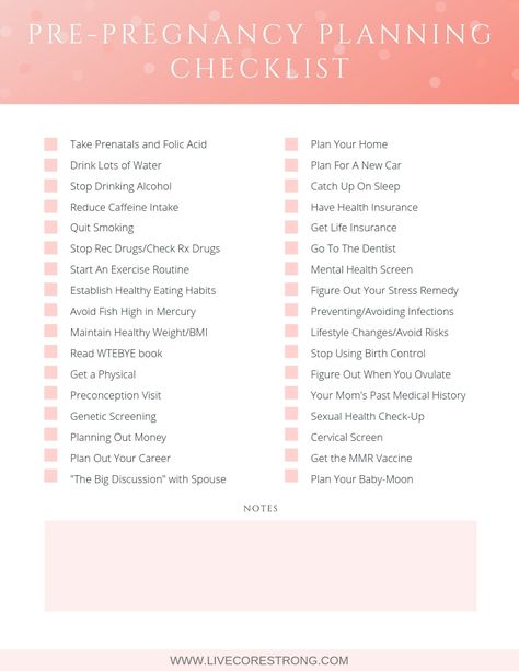 33 Things To Do Before Trying To Have A Baby - Live Core Strong Preconception Checklist, Before Trying To Conceive, Preparing For Pregnancy, Prepare For Pregnancy, Pregnancy Planning, Baby Belle, Pregnancy Checklist, Planning Pregnancy, Fertility Health