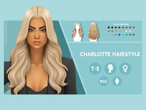 Sims 4 Cc Maxis Match The Sims Resource, Sims 4 Cc Hair Simcelebrity00, Sims 4 Matching Outfits, Charlotte Hairstyle, Enrique Sims 4, Sims 4 Cc Modern Clothes, Maxis Match Hair, Hairstyles Female, Ts4 Hair