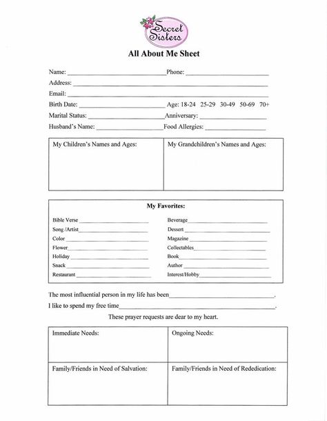 Secret Sister Questionnaire, Womens Ministry Events, Christian Women's Ministry, Secret Sister Gifts, Ladies Group, Prayer Partner, Secret Sister, Secret Pal, Secret Sisters