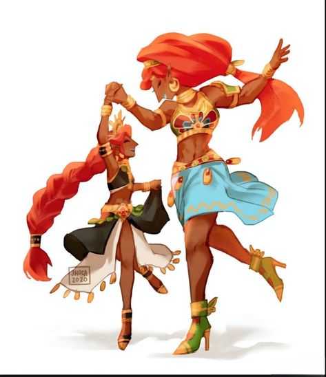 Riju Fanarts, Legend Of Zelda Riju, Zelda Totk Riju, Link And Urbosa, Urbosa X Zelda, Lady Riju, Urbosa Breath Of The Wild, Gerudo Women, Urbosa Fanart