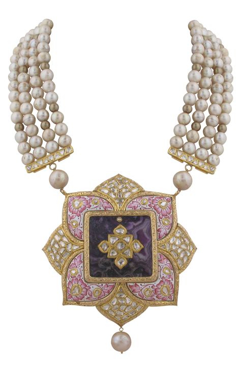 Meenakari Jewellery, Necklaces Ideas, Pearl Necklace Set, Traditional Jewellery, Jewellery Indian, Polki Jewellery, Indian Wedding Jewelry, Bridal Jewellery Indian, India Jewelry