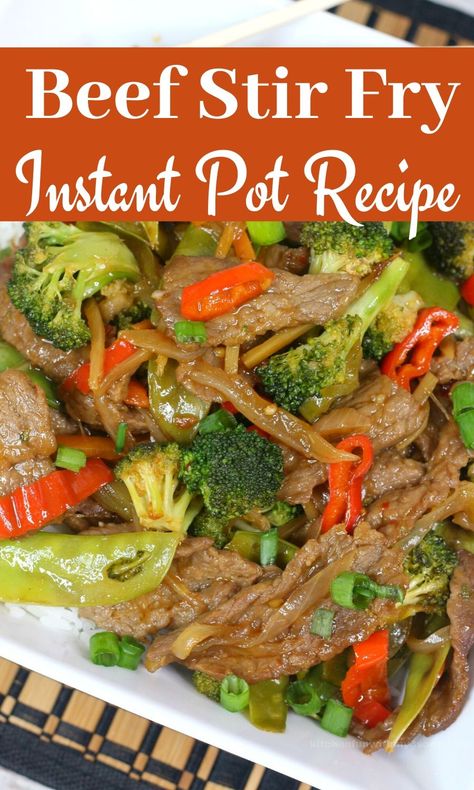 Dinner Instant Pot Recipes, Beef With Broccoli Recipe, Beef Stir Fry Recipe, Steak Stirfry Recipes, Beef Broccoli Stir Fry, Strip Steak Recipe, Beef Recipe Instant Pot, Beef Stir Fry Recipes, Easy Stir Fry Recipes