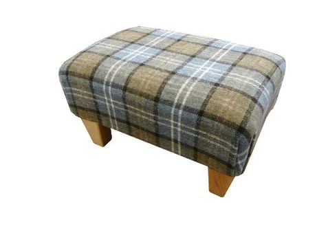 Footstool/ pouffee in a beige tartan fabric....also available in different coloured fabrics...just ask and we can make it for you Tartan Sofa, Tartan Fabric, Pet Treats, Chenille Fabric, Outdoor Ottoman, Tartan, Make It, Ottoman, Home Kitchens