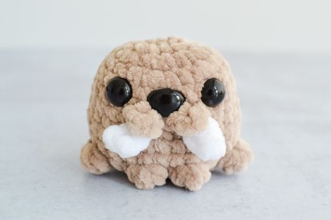 Crochet Seals Free Pattern, Walrus Crochet Pattern Free, Walrus Crochet, Crochet Stuff To Sell, Random Acts Of Crochet Kindness, No Sew Amigurumi, Crochet Kindness, Crochet Whale, Crochet Eyes