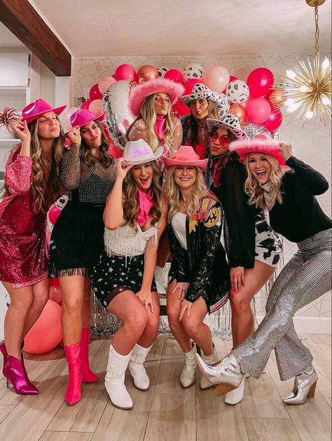 Nashville Bachelorette Trip Outfits, Space Cowgirl Costume Bachelorette Party, Disco Cowboy Bachelorette Outfit, Disco Rodeo Bachelorette Outfit, Cowgirl Disco Bachelorette Party Outfits, Bachelorette Party Outfit Cowgirl, Cowboy Hen Party Outfit, Space Cowgirl Bachelorette Party Outfit, Scottsdale Bachelorette Outfits