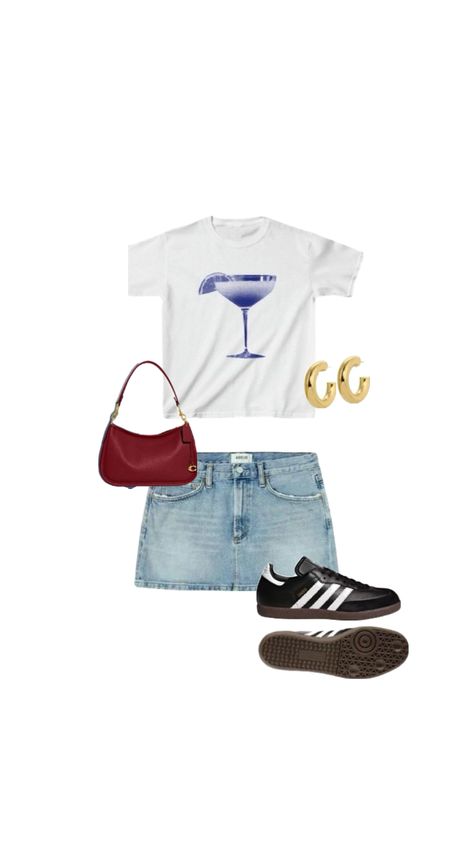 #outfit #outfitinspo Black Adidas Sambas, Sambas Black, Red Mini Bag, Samba Black, Adidas Samba Black, F1 Wag, Lunch Outfit, Outfit College, Spring Outfits For School