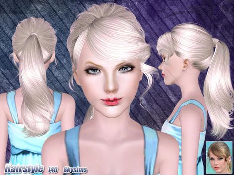 Messy ponytail hairstyle 140 by Skysims for Sims 3 - Sims Hairs - http://simshairs.com/messy-ponytail-hairstyle-140-by-skysims/ Sims 3 Generations, Messy Ponytail Hairstyles, Barbie Ponytail, Sims 3 Cc Finds, Sims 3 Mods, Chignon Wedding, Ponytail Hairstyle, Messy Ponytail, Quinceanera Hairstyles