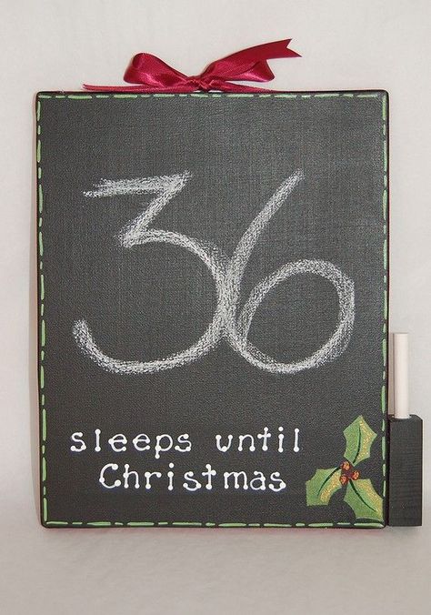 . Bee Songs, Chalkboard Countdown, Sleeps Until Christmas, Black White Christmas, Chalk Holder, Christmas Chalkboard, Countdown To Christmas, Christmas Time Is Here, Days Until Christmas