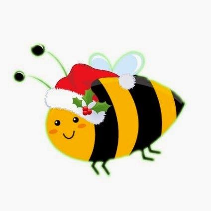 Christmas Bee, Bee Cookies, Bee Printables, Bee Drawing, Bee Clipart, Bee Boxes, Christmas Rock, Bee Cards, Christmas Card Crafts