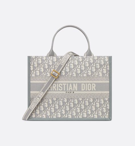 Medium Dior Book Tote Gray Dior Oblique Embroidery and Calfskin (36.5 x 28 x 16.5 cm) | DIOR Dior Tote Bag, Dior Book, Dior Star, Icon Shoes, Dior Oblique, Dior Book Tote, Maria Grazia Chiuri, Maria Grazia, Star Shoes