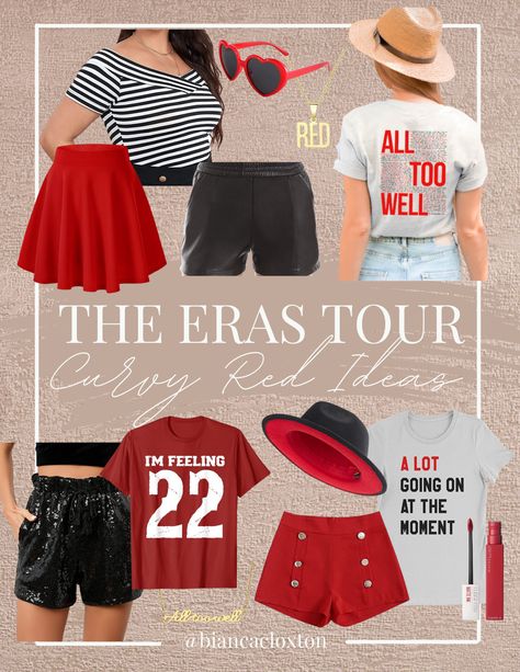 The Eras Tour, Taylor Swift, Outfit Ideas, Concert Outfit, 22, Red, All Too Well, Swiftie, Curvy, Plus Size Eras Tour Outfit Ideas Red Era, All Too Well Outfit Taylor Swift, Red Album Outfits Ideas, Curvy Eras Tour Outfits, Taylor Swift Outfits Plus Size, Taylor Swift Eras Tour Outfits Ideas Plus Size, Taylor Swift Concert Outfit Ideas Plus Size, Taylor Swift Concert Outfit Red Era, Taylor Swift Red Album Outfits