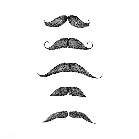 Hand drawn moustache isolated on white background | premium image by rawpixel.com Moustache Drawing, French Mustache, Mustache Drawing, Types Of Mustaches, Mustache Art, Mustache Tattoo, Moustache Style, Face Collage