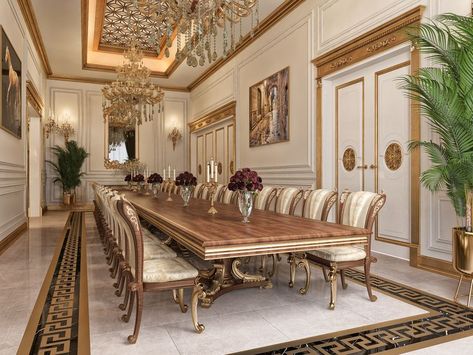 Luxury Mansions Interior, Luxurious Dining Room, Dining Room Accessories, Luxury Dining Room, Elegant Dining Room, Mansion Interior, Luxury Homes Interior, Luxury Dining, Luxury Homes Dream Houses