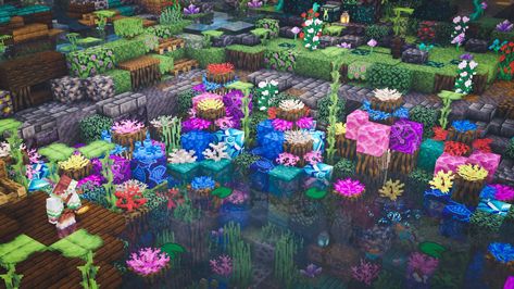 Minecraft Secret Garden, Minecraft Coral Reef Build, Minecraft Tropical, Minecraft Flower Garden, Minecraft Cave House, Cool Minecraft Seeds, Minecraft Farm, All Minecraft, Cool Minecraft Creations