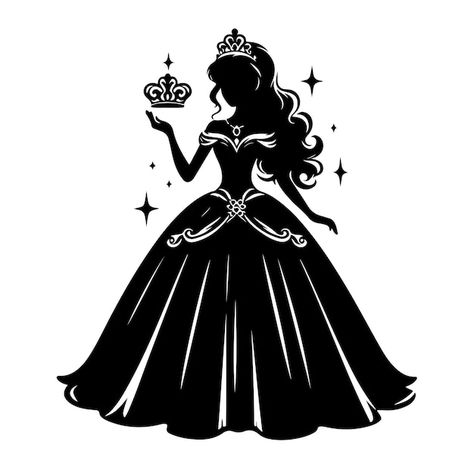 Princess Silhouette, Graphic Resources, Vector Illustration